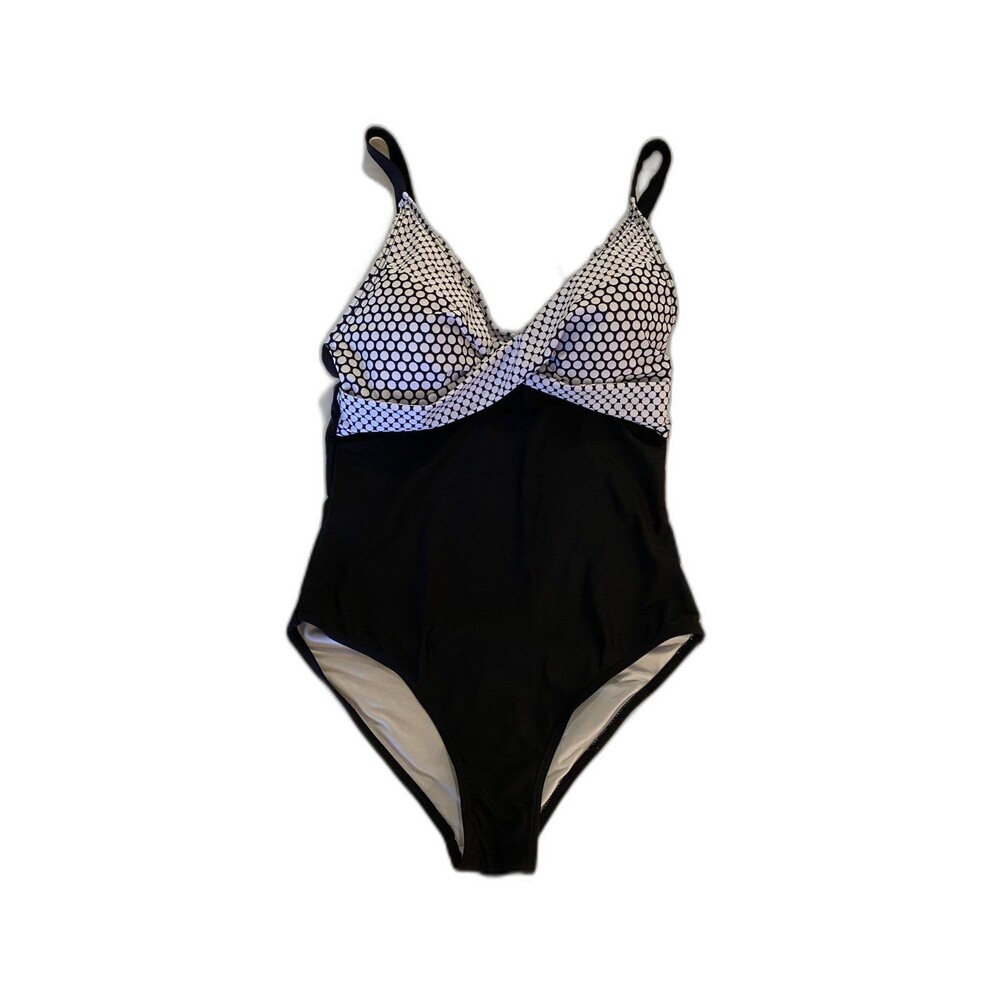 Women’s Swimsuit One‎ Piece Size Medium Black & White Polka Dots